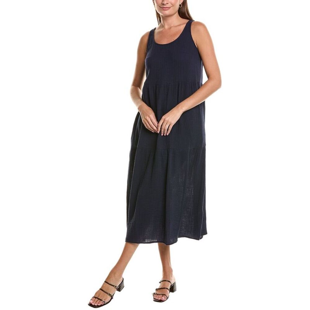 Eileen Fisher Womens Scoop Neck Dress, Navy